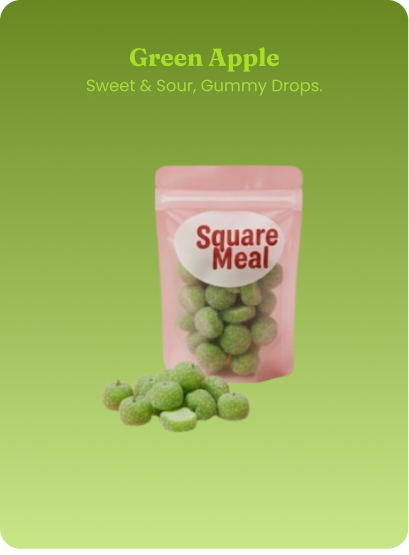 Green Apple Sweet & Sour, Gummy Drops.